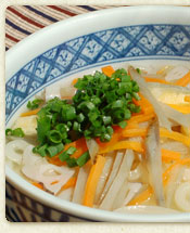 麺つゆで煮たままかけうどん