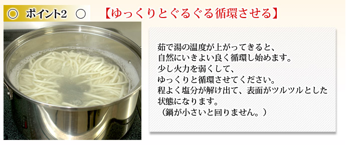 ポイント２　ゆっくりとぐるぐる循環させる