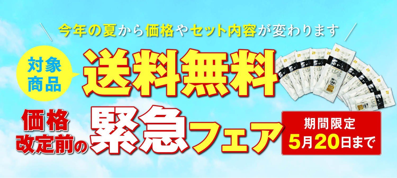 価格改定前の緊急フェア